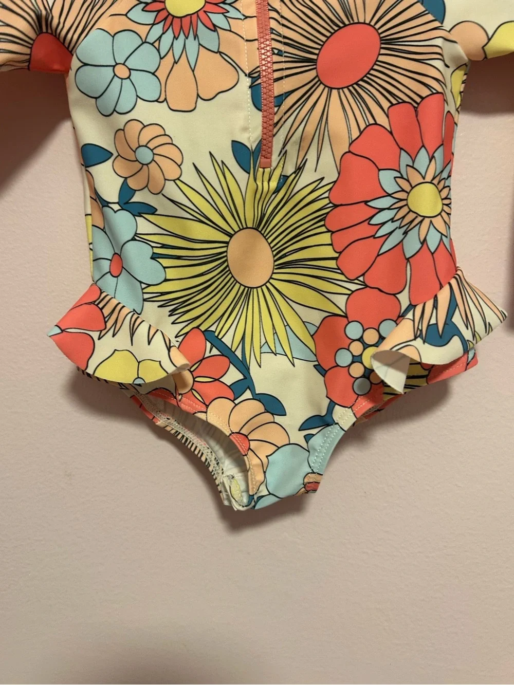 Jessica Simpson Floral Rashguard One Piece Sz 18 Mo